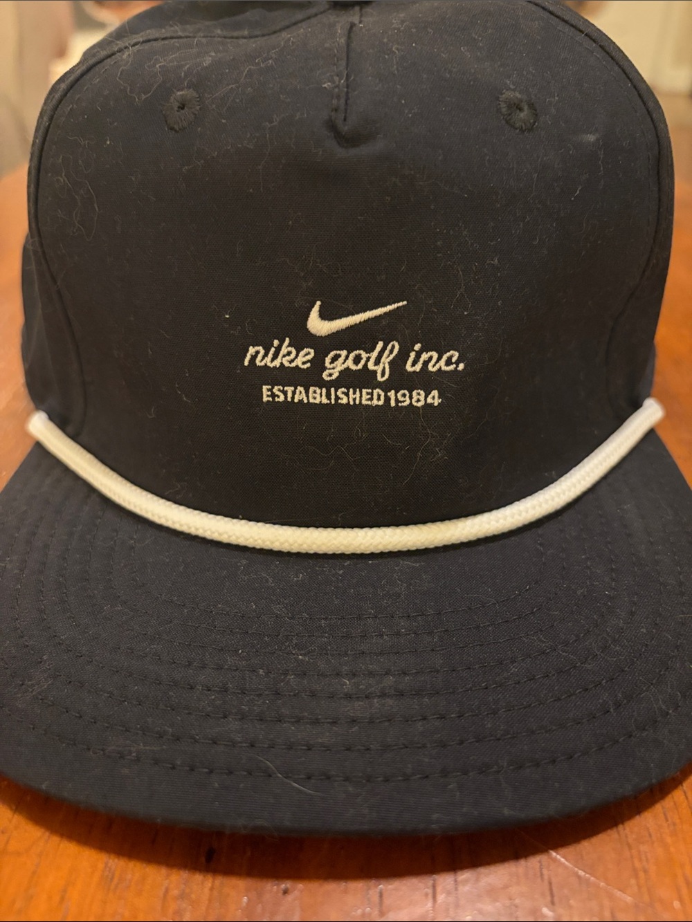 Nike Navy Snapback Hat with White Rope Trim